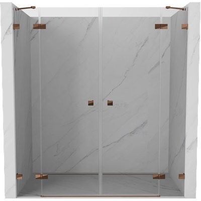 Mexen Lunar Двойка душ кабина с въртящи се врати 180 см, прозрачни, розово злато - 834D-180-000-60-00 (834D-180-000-60-00)