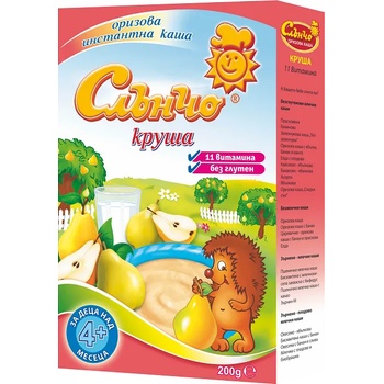 Image 1 of Слънчо Оризова млечна каша Слънчо - Круша, 200 g (3800005000046)