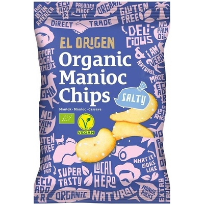 El Origen Maniokové chipsy s morskou soľou BIO 60 g