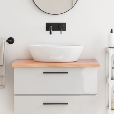 vidaXL Плот за баня светлокафяв 80x50x(2-4) см обработено дърво масив (3156120)