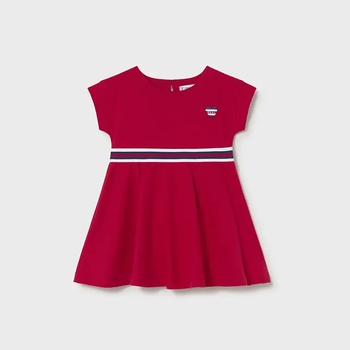 Mayoral Рокля трико червен цвят с контрастни ивици за бебе момиче Mayoral