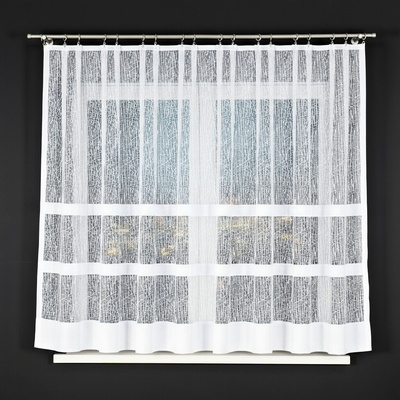 Dekorační krátká vzorovaná záclona na žabky WIKTORIA LINE 160 bílá 310x160 cm MyBestHome