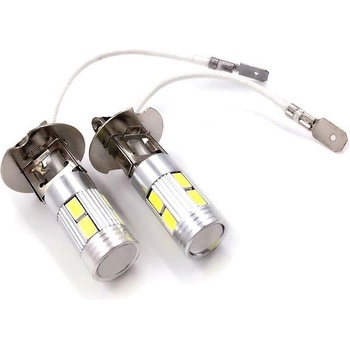 Диодна крушка h3 с 8 диода и един 3w напред с лупа (h3l3w1)