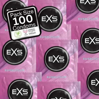 EXS Condoms 100 бр. Презервативи с аромат на дъвка EXS Bubblegum