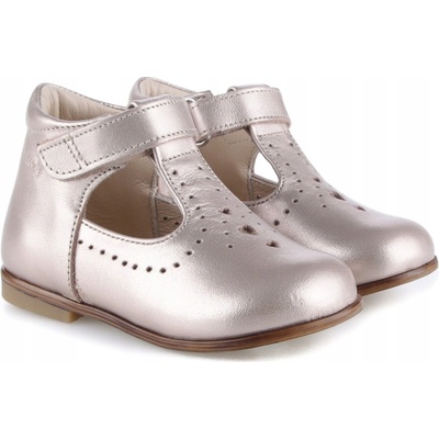 Emel e2385b-4 ročky boty balerínky suchý zip zlaté