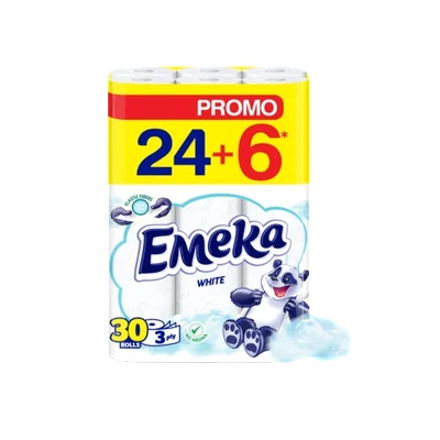 Emeka тоалетна хартия White 24+6бр (Р76-9)