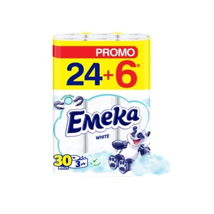 Emeka тоалетна хартия White 24+6бр (е76-9)