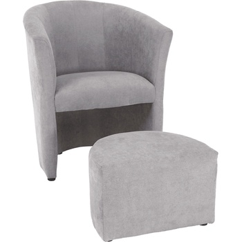 Кресло с табуретка Rose сив