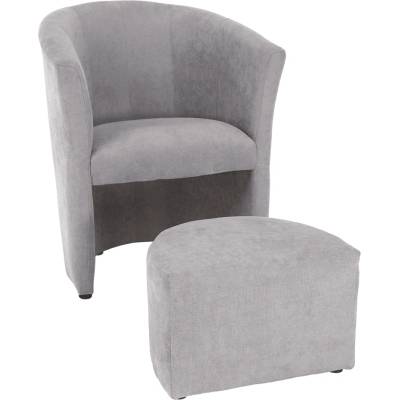 Кресло с табуретка Rose сив