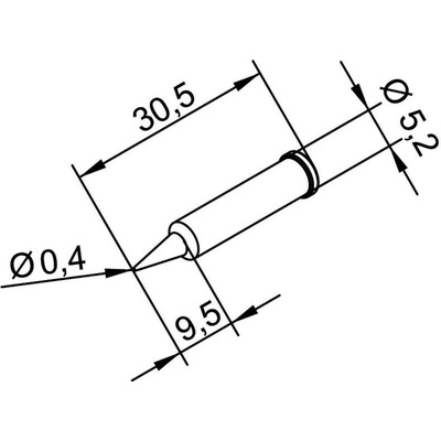 Ersa 102 PD LF 04 pájecí hrot tužkový, ERSADUR Velikost hrotů 0.4 mm Obsah 1 ks