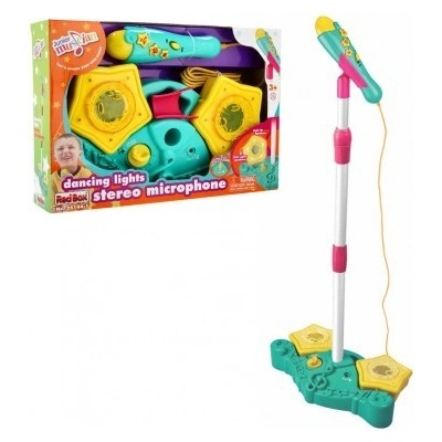Mikrofon karaoke na baterie se světlem a zvukem