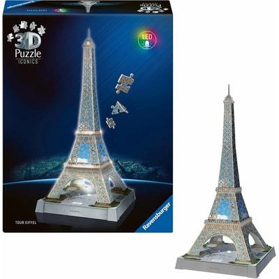 Ravensburger 3D Puzzle Iconics Eiffelova věž LED 243 ks