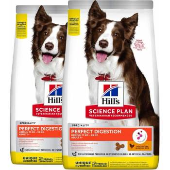 Hill's Science Plan Perfect Digestion pre stredné dospelé psy 2 x 14 kg
