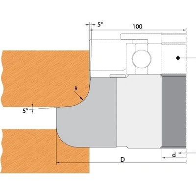 VBD pro frézu KONKÁV-KONVEX čtvrtkruhovou R6 25x23x2 F612-90600