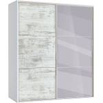 Bogdan Furniture G Гардероб с  лъзгащи врати и огледало Мебели Богдан, модел BM-Ava 41, бял гланц и кристал