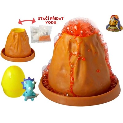Mikro Crazy Dino вулкан 10см с лава, яйце и динозавър