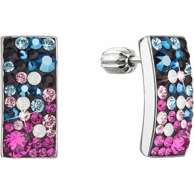 Pavona stříbrné visací se Swarovski krystaly růžový a modrý obdélník 31303.4 Galaxy