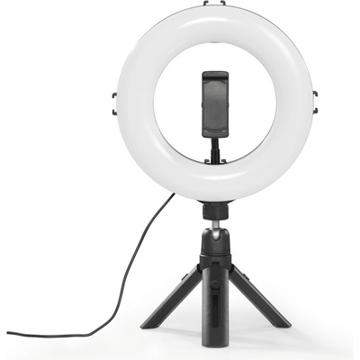 Hama SpotLight Smart 80 II, kruhové LED světlo 8", držák mobilu, dálková spoušť, stolní stativ – Zboží Mobilmania