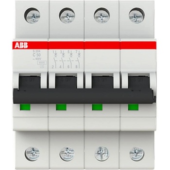 ABB Автоматичен прекъсвач ABB S204-C50 - 6 kA, 4 P, 50 A (2CDS254001R0504)