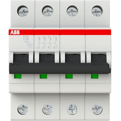 ABB Автоматичен прекъсвач ABB S204-C50 - 6 kA, 4 P, 50 A (2CDS254001R0504)