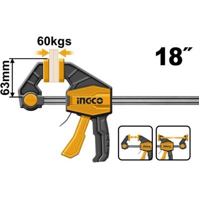 Svorka stolárska rýchloupínacia 63x450mm INGCO KLC