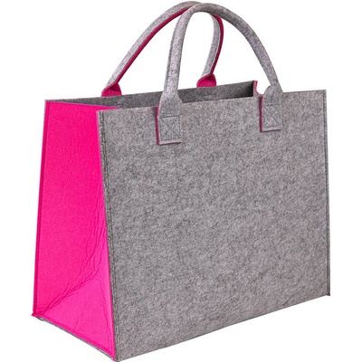 DEMA Plstená taška 42x22x34 cm Shopper XL sivá/ružová