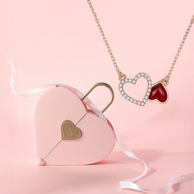 JAY Náhrdelník dvojité srdce JAY-9248-NB1002151(3)/162 Zlatá