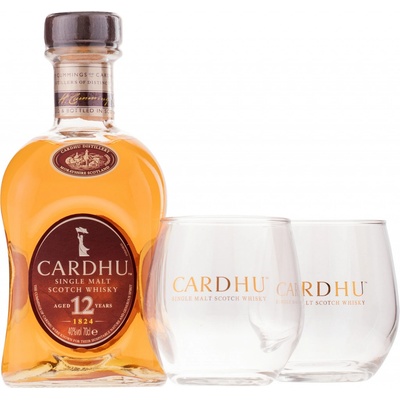 Cardhu 12y 40% 0,7 l (dárkové balení 2 sklenice) – Zboží Mobilmania