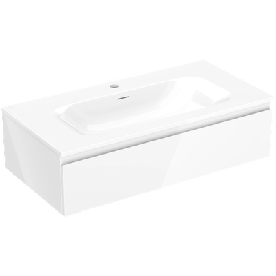 Mexen Orio шкаф за баня 90 см с мивка Vela, 1 чекмедже, лъскаво бяло - 91A10-09023-1-BF00-W23M00 (91A10-09023-1-BF00-W23M00)
