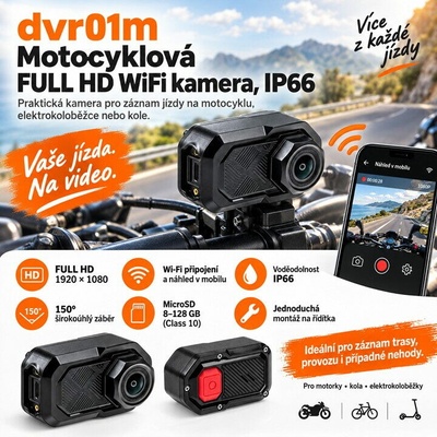 Motocyklová FULL HD, WiFi kamera, IP66 – Zboží Dáma