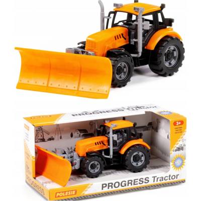 Polesie Progress 91765 traktor s oranžovou sněhovou radlicí