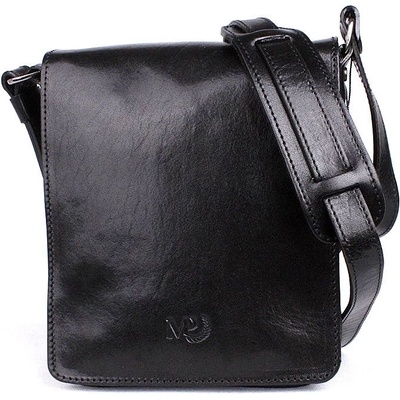 Marta Ponti luxusní kožená hladká crossbody taška no. 700 černá