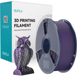 Sunlu PLA+ копринен двуцветен филамент (черен и лилав) (PLA+ Silk DC B Pur)