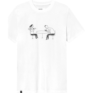 DEDICATED Мъжка тениска DEDICATED T-Shirt Stockholm Phoney Date T-shirt - White - размер XL (216-4396-0114)