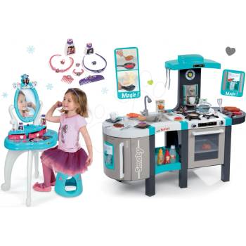 Smoby kuchynka elektronická Tefal French Touch Bubble a kozmetický stolík 2v1 Frozen 311206-7