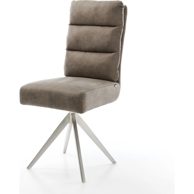 Delife Pela-Flex mikrovlákno taupe vintage křížová podnož hranatá nerezová ocel taštičkové pružiny