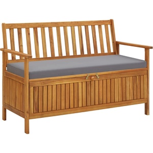 vidaXL Градинска пейка за съхранение, 120 cм, акация масив (310276)