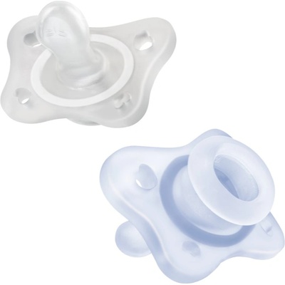 Chicco Physio Forma Mini Soft 0-2m биберон Blue/Transparent 2 бр