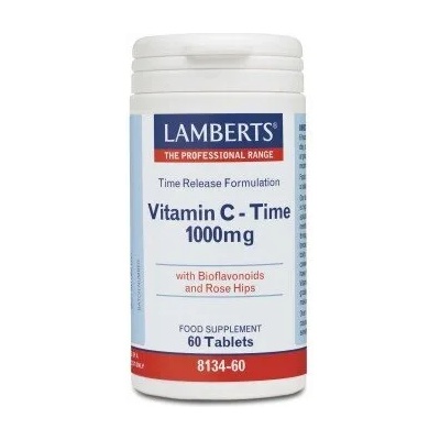 LAMBERTS Хранителна добавка витамин Ц с постепенно освобождаване, Lamberts Vitamin C Time Release 1000mg 60 tabs