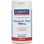 LAMBERTS Хранителна добавка витамин Ц с постепенно освобождаване, Lamberts Vitamin C Time Release 1000mg 60 tabs
