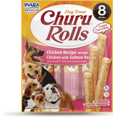 Inaba Churu Rolls dog Kura s lososom 8 ks 96 g