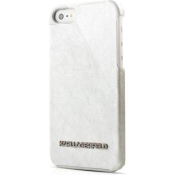Pouzdro Karl Lagerfeld Vinyl iPhone 5/5S SE stříbrné