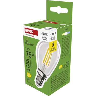 Emos LED FLM MINI GL 7W 75W 1055lm E14 NW 1525731456