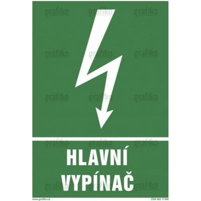Grafiko | Hlavní vypínač - Text obrázku Hlavní vypínač, Materiál Hliník, Rozměr 297x210mm