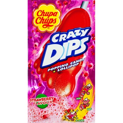 Chupa Chups Crazy Dips Strawberry lízatko 14 g