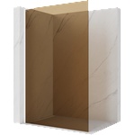 Mexen Kioto L душ-преграда Walk-in 100 x 200 см, кафява, бяла - 800-100-103-20-32 (800-100-103-20-32)