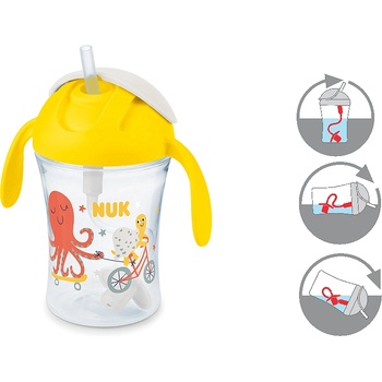 Nuk Чаша motion cup 230мл. , със слмка, жълта, 8+ мес (10255641)