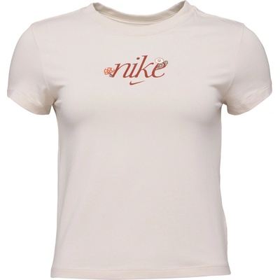 Nike Dámske tričko SPORTSWEAR CHILL KNIT béžová vínová