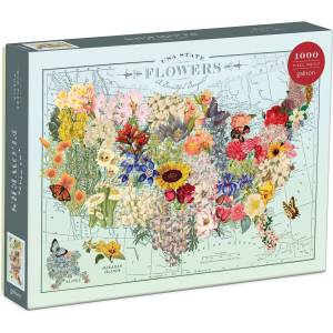 Galison - Puzzle State Flowers - 1 000 piese