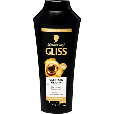 Schwarzkopf Gliss Ultimate Repair šampon s tekutým keratinem + černou perlou 400 ml